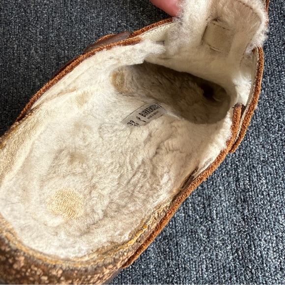 Birkenstock Women’s Boston Shearling-Lined Clogs Tan White Size 39 - Picture 11 of 16